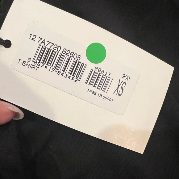 Fiorucci Crystal Rhinestone Logo Long Sleeve Top XS Black Sparkle Tee NWT - Picture 8 of 10